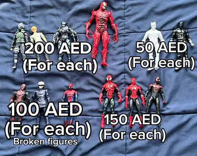 Mixed Marvel Action Figures - Spider-Man, Carnage, Venom More (Prices Shown)