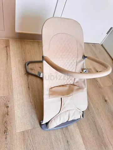 Branded Beige baby bouncer / rocker - gently used