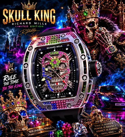 Richard Mille Skull King Limited Edition Watch with Gem-Set Skull Dial