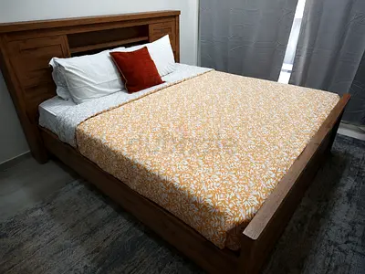Queen Bed Frame with Headboard with storage including mattress- Great Condition