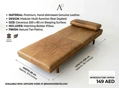Genuine Leather Daybed