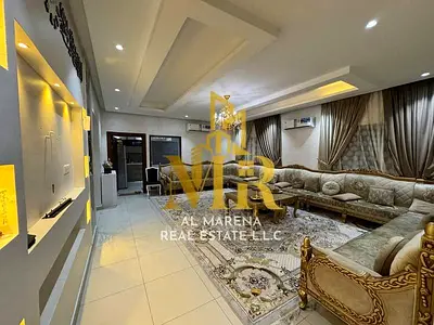 Villa for sale in Al Muwaihat 1, Ajman. 5000 sq ft. Special price including electricity, water, air conditioning, and furnishings. Freehold ownership