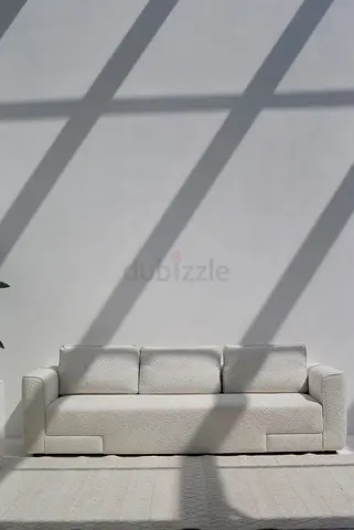 New Minimalist Boucle fabric White 3-Seater Sofa
