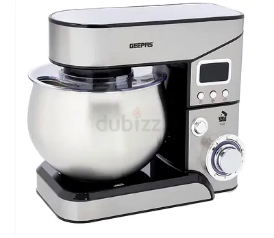 Geepas Stand Mixer with Stainless Steel Bowl - 5L, Multi-speed