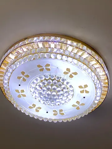 Luxury Crystal LED Ceiling Chandelier 3 feet dia– 2 Color Modes | Excellent Condition