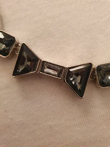 Womens Crystal Bow Necklace