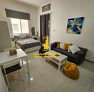 Furnished studio apartment for monthly rent | Ajman - Al Jurf 2 | Near Al Aqsa School | Includes bills and internet