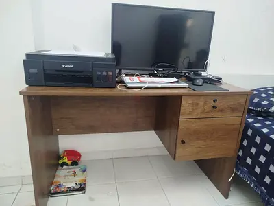 Wooden Computer Desk with Drawers - Good Condition