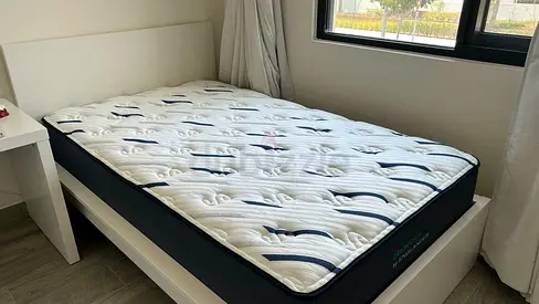 White Bed Set with bed and mattress, 2-Drawer Bedside Chest and 4-drawer cabinet
