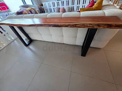Custom made wood console table