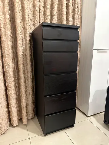IKEA MALM 6-Drawer Chest of Drawers – Black Brown | Excellent Condition