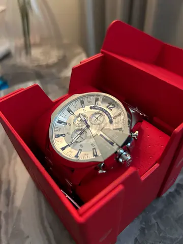 Diesel Only The Brave Mens Chronograph Watch in Red Box