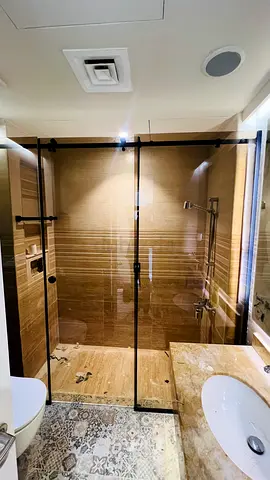 Shower glass brown