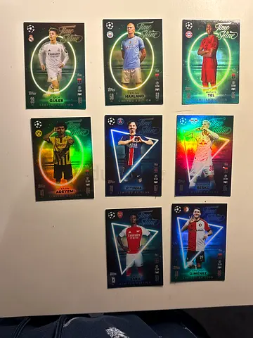 Match attax time to shine cards blue and green
