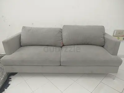 Grey 3-Seater Fabric Sofa - Good Condition