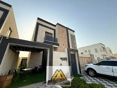 Luxury villa for rent, fully furnished, in Al Helio 2 area, close to Mohammed Bin Zayed Road, Emirates Road, and all services.