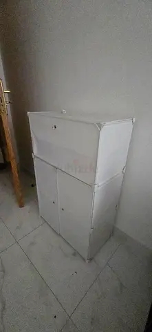 White modular storage cabinet - 6 compartments, good condition