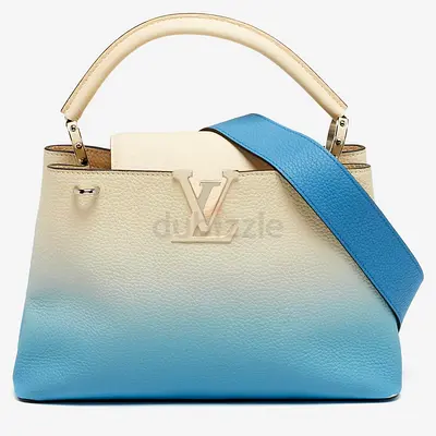 Authentic Louis Vuitton Capucines Blue Leather Top Handle Bags