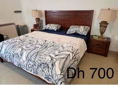 Solid Wooden double bed with mattress