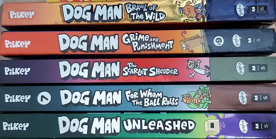 Dog Man Hardcover Books by Dav Pilkey – 5 Books, in excellent condition