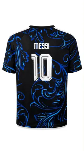 Shirt Argentina Messi #10 Special Edition Jersey – Black  Blue Floral Print Football Shirt
