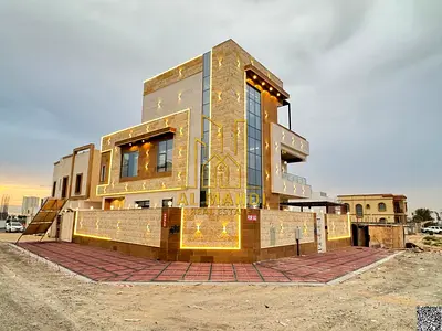 فرصة امتلاك فيلا احلامك تصميم مودرن زاوية شارعين مع روف+مسبح و شامل الماء+الكهرباء قريبة من المسجد و بسعر قابل للتفاوض