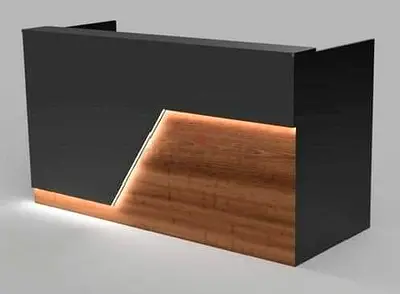 Modern Reception Desk with LED Accent Lighting custom made