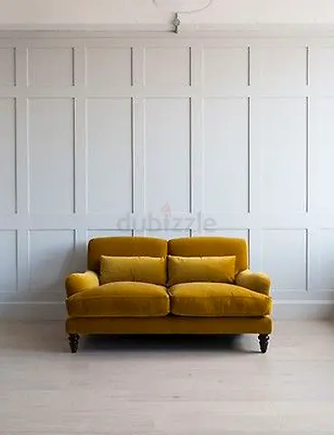 Mustard Yellow 2-Seater Sofa - Compact Loveseat