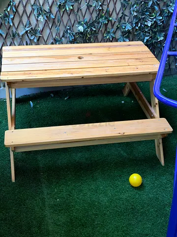 Kids Wooden Sand  Water Table with Bench – Excellent Condition