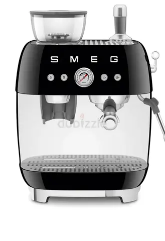 SMEG Retro 50’s Style Espresso Coffee Machine, EGF03BLUK (Black, 1650 W, 2.4 L)