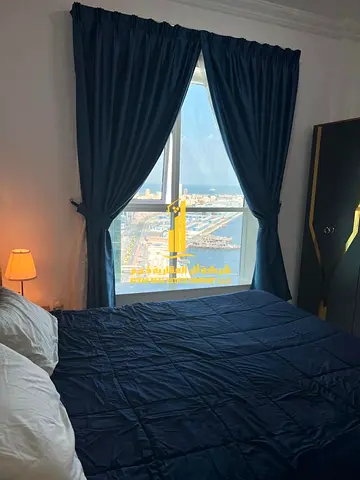 Studio with sea view balcony, Fully furnished new, very elegant furniture, including all bills, with a gym, swimming pool, and private parking.