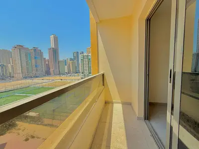 Brand new apartment 2 BHK with long hall with long balcony close to al nahad Park parking free gym free deposit check good building only family buildi
