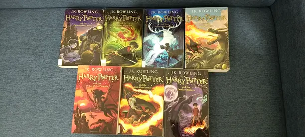 Set of 7 Harry Potter Paperback Books by J.K. Rowling - Complete Series