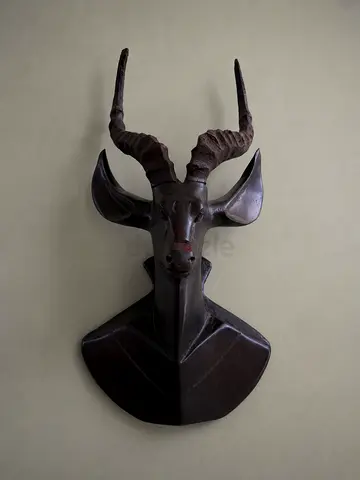 Hand-carved Wooden Antelope Wall - Decorative