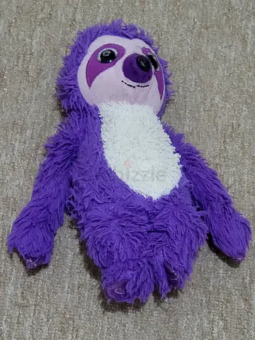Purple plush sloth toy - gently used