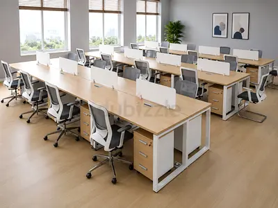 2 Person Office Workstation Desk – Office Desk with Pedestal Drawers