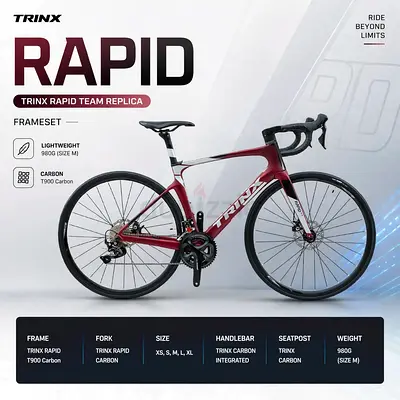 Trinx road bike Rapid 2.2 carbon size 52 tabby and tamara available