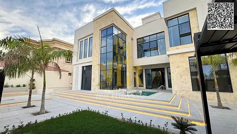 Own a villa with luxurious finishes in Al Yasmin, Ajman | 5 master bedrooms, swimming pool, and rooftop terrace | Price includes electricity, water, a