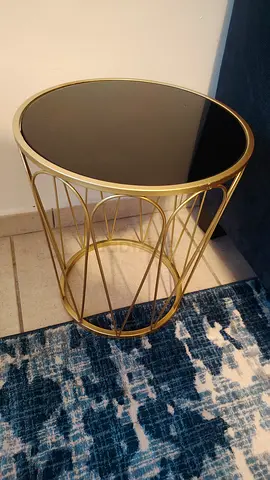 Modern Gold and Black Side Table