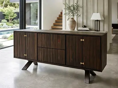 Crate and barrel Dark Smoked Oak Sideboard