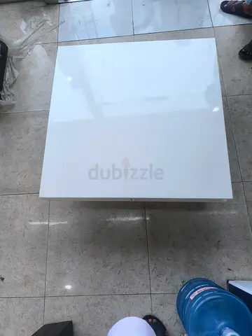 White Glossy Square Coffee Table - Compact Modern Design