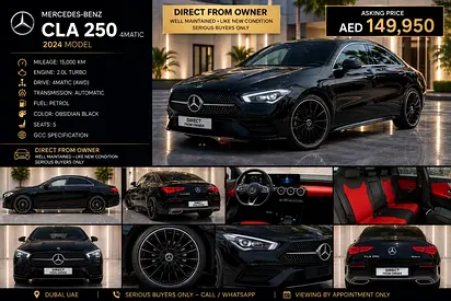 CLA250 2024 Immaculate 15,000 KM only