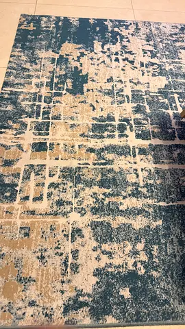Blue-Beige Abstract Modern Area Rug - Good Condition