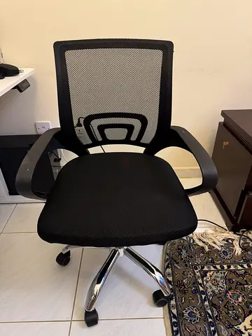 Black Mesh Ergonomic Office Chair with Chrome Base
