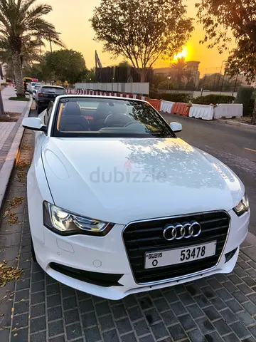 Genuine Audi A5 Convertible, TFSI 35 TURBO Charged, luxury soft rooftop, Red- White- rare model