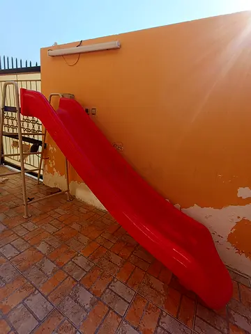 Red Plastic Kids Slide - Good Condition