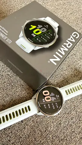 Garmin Forerunner 970 GPS Running Watch - White, Excellent Condition