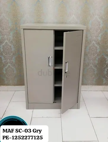 Metal Storage Cabinet with Shelves - Grey, Good Condition
