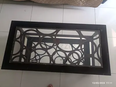 Set of 3 Glass Top Coffee Table with mirror Base - Used