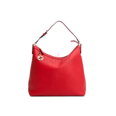 Authentic Gucci Red Dollar Calfskin GG Hobo